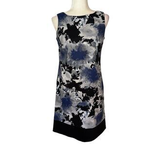 AB Studio Abstract Black and Blue Dress. Size 6. Great Condition!!